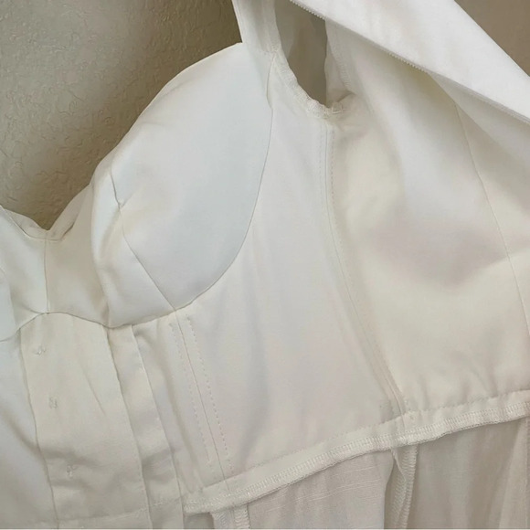 House of CB 'Ellery' Linen Puff Sleeve Sundress midi white‎ NWOT M - Picture 13 of 16